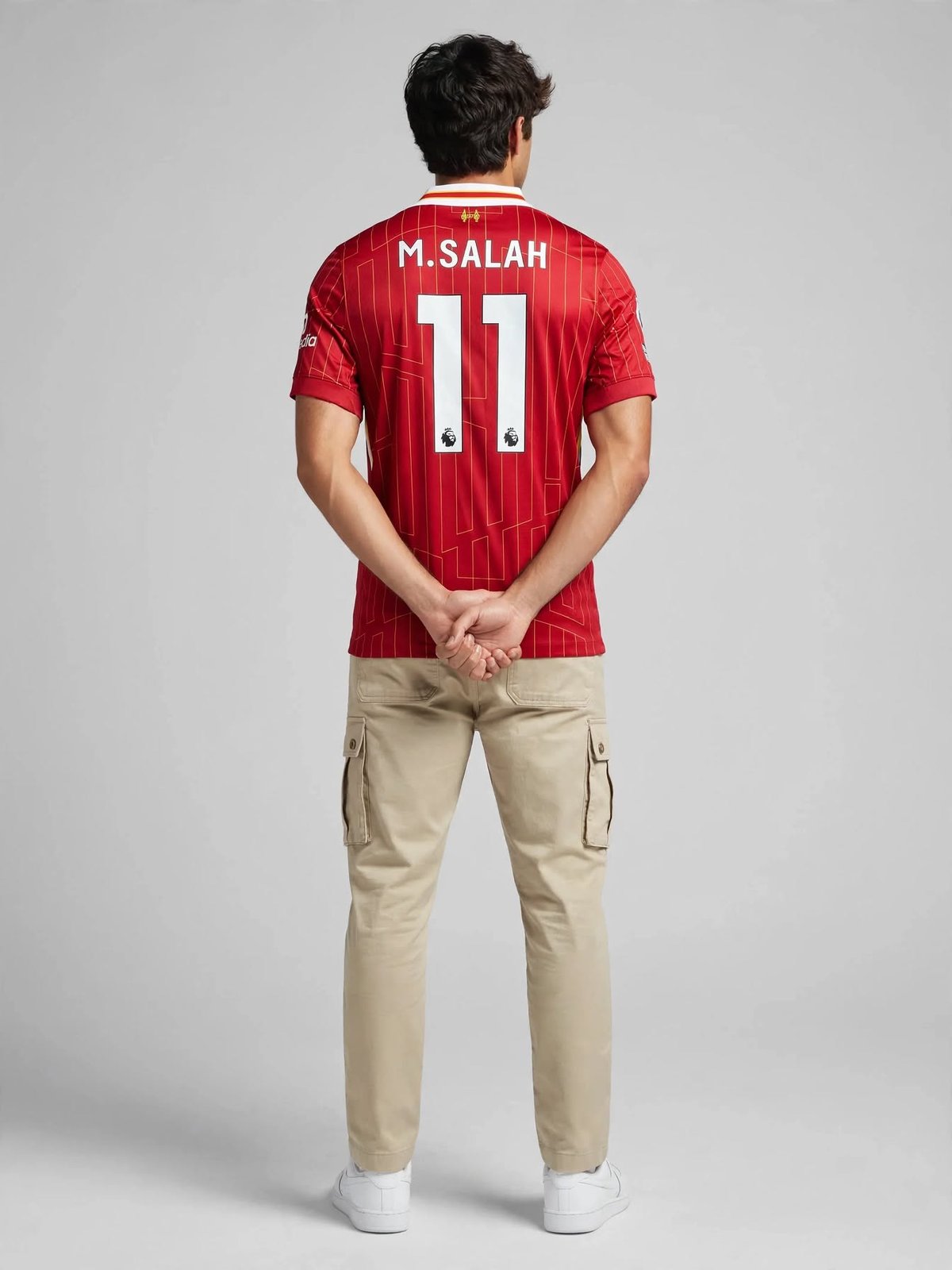 Liverpool FC Mohamed Salah shirt 2024 – 2025 — back, worn